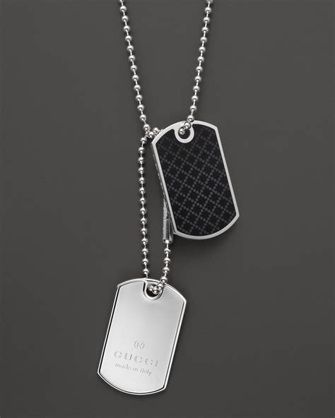 gucci mens dog tag necklace|gucci dog tag necklace men's.